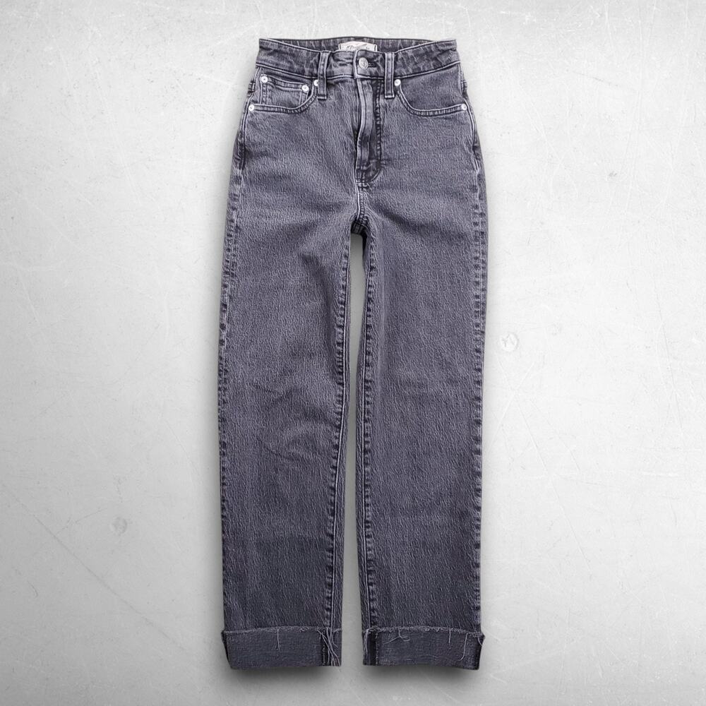 Madewell Curvy Perfect Vintage Straight Jeans Women 23 Gray Mid Rise Charcoal